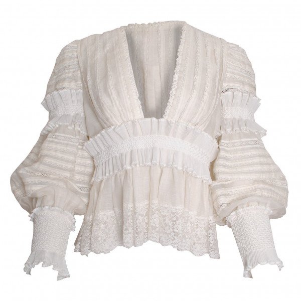 ZIMMERMANN Smocked Peplum Blouse