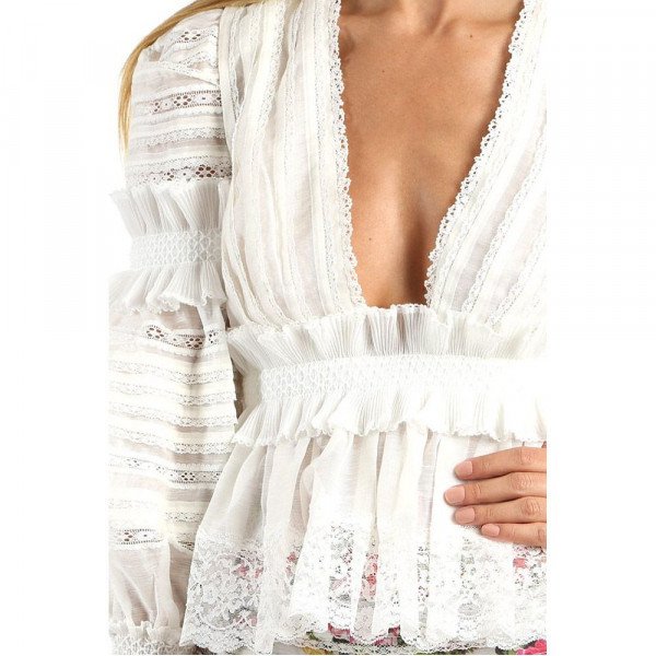 ZIMMERMANN Smocked Peplum Blouse