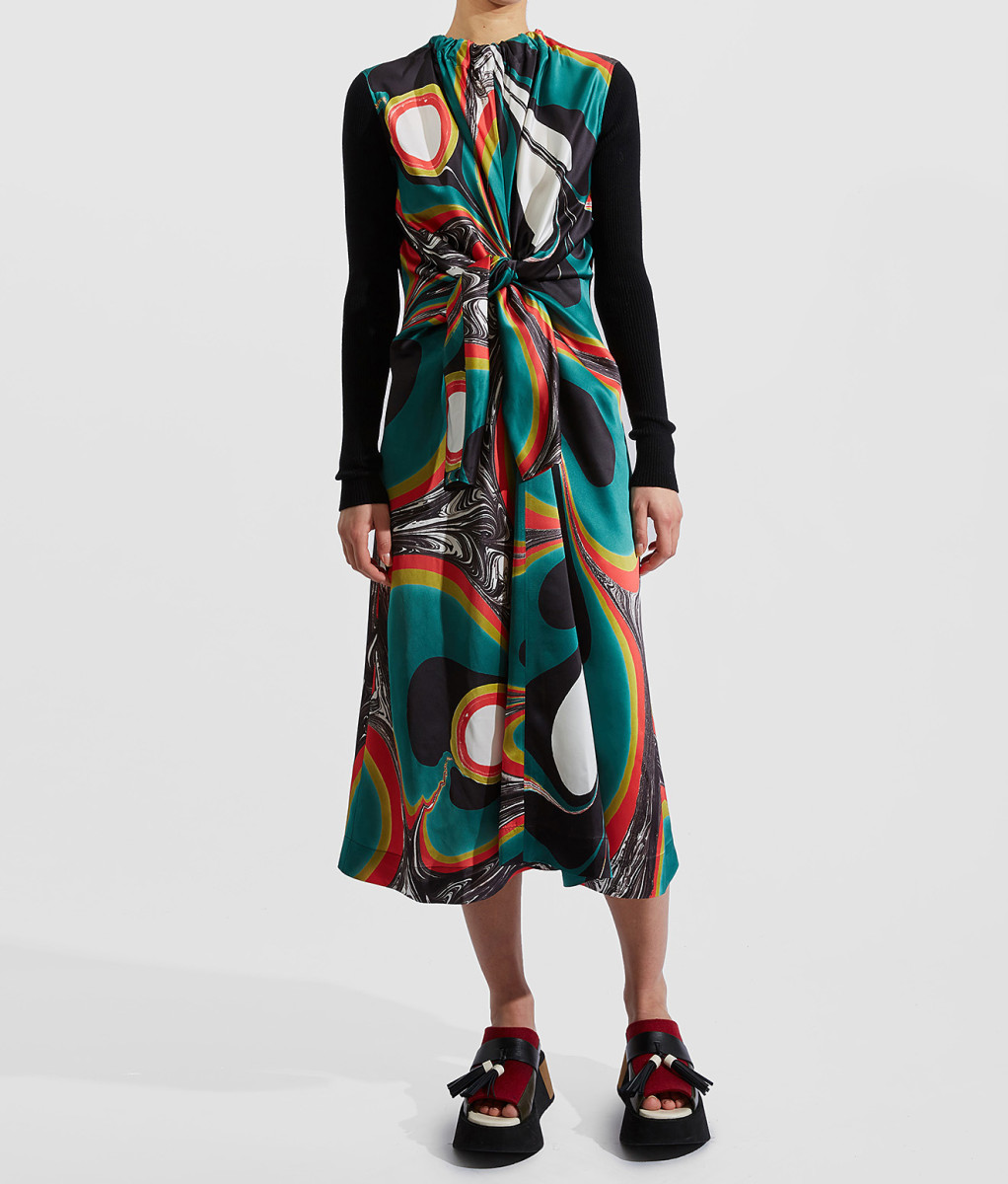 Colville Knot Marble Print Dress