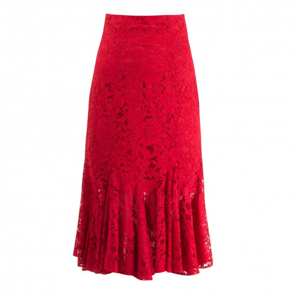 DOLCE & GABBANA Lace Fishtail Midi Skirt