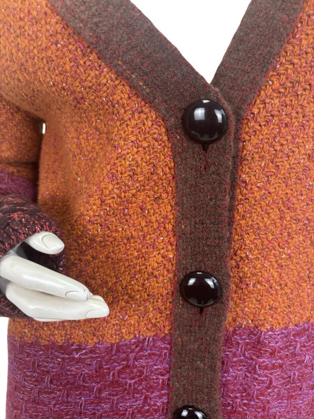 Louis Vuitton Oversized Colour Block Chunky Knit Cardigan