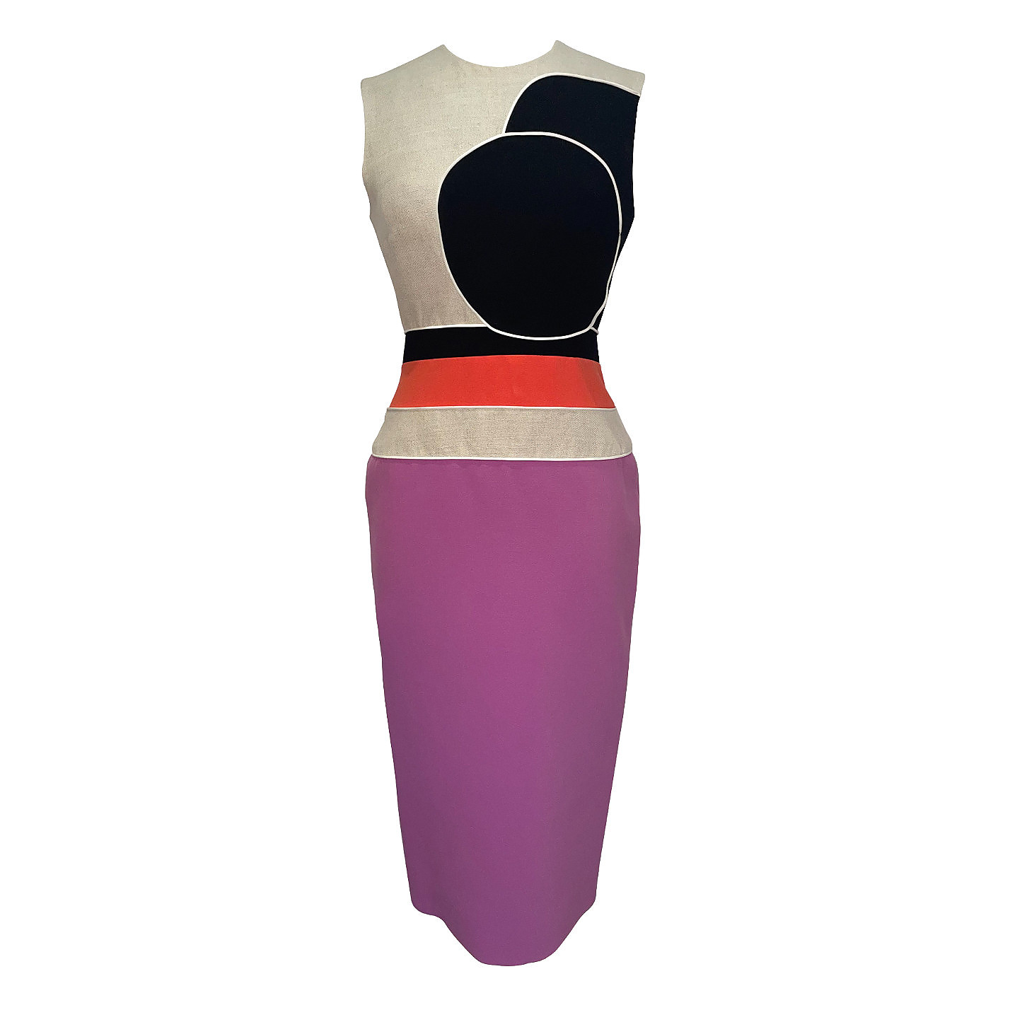 Roksanda Colour-Block Sleeveless Midi Dress