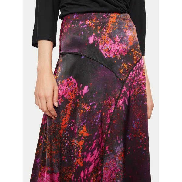 Jigsaw Silk Paint Drops Asymmetric Skirt