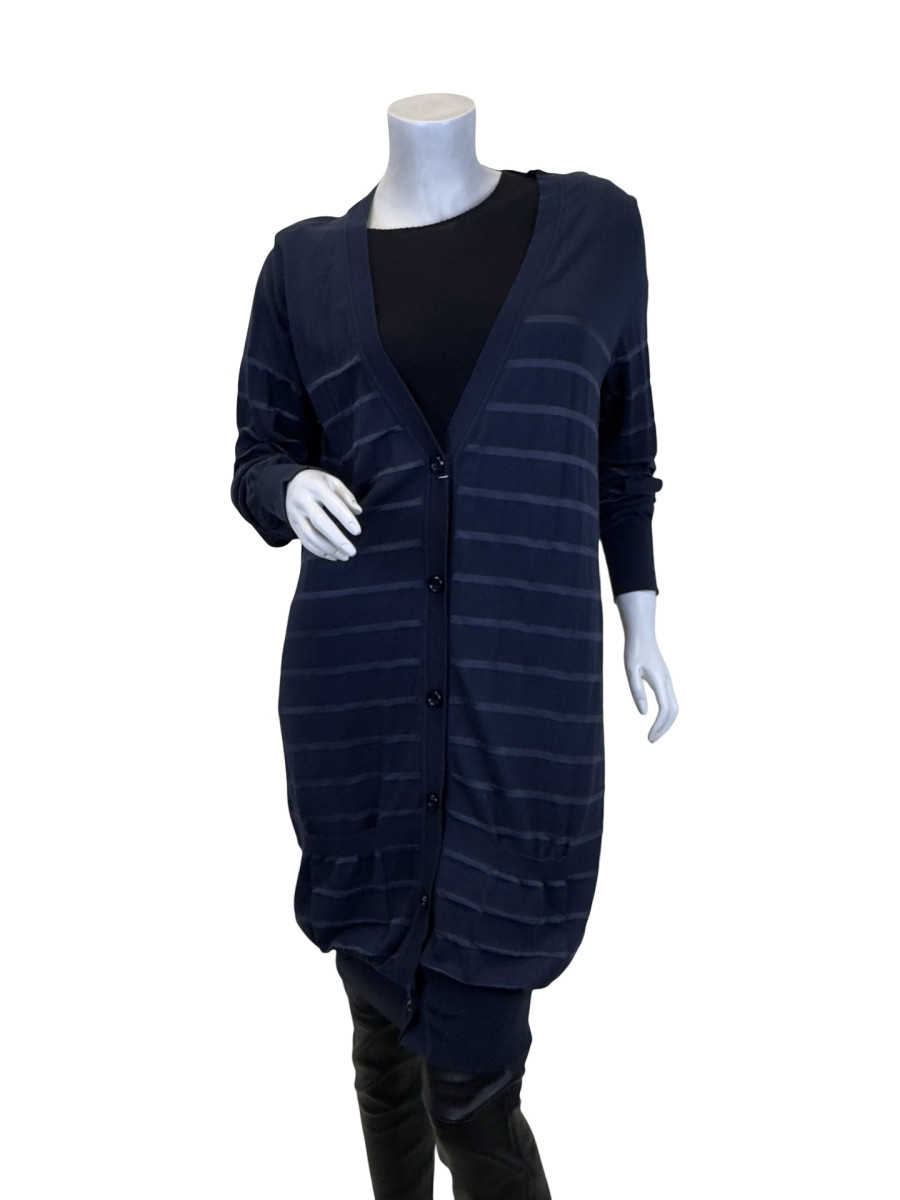Fendi Navy Striped Long Cardigan