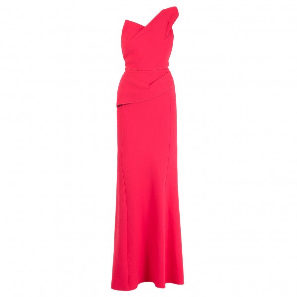 Roland Mouret Stretch Crepe One Shoulder Gown