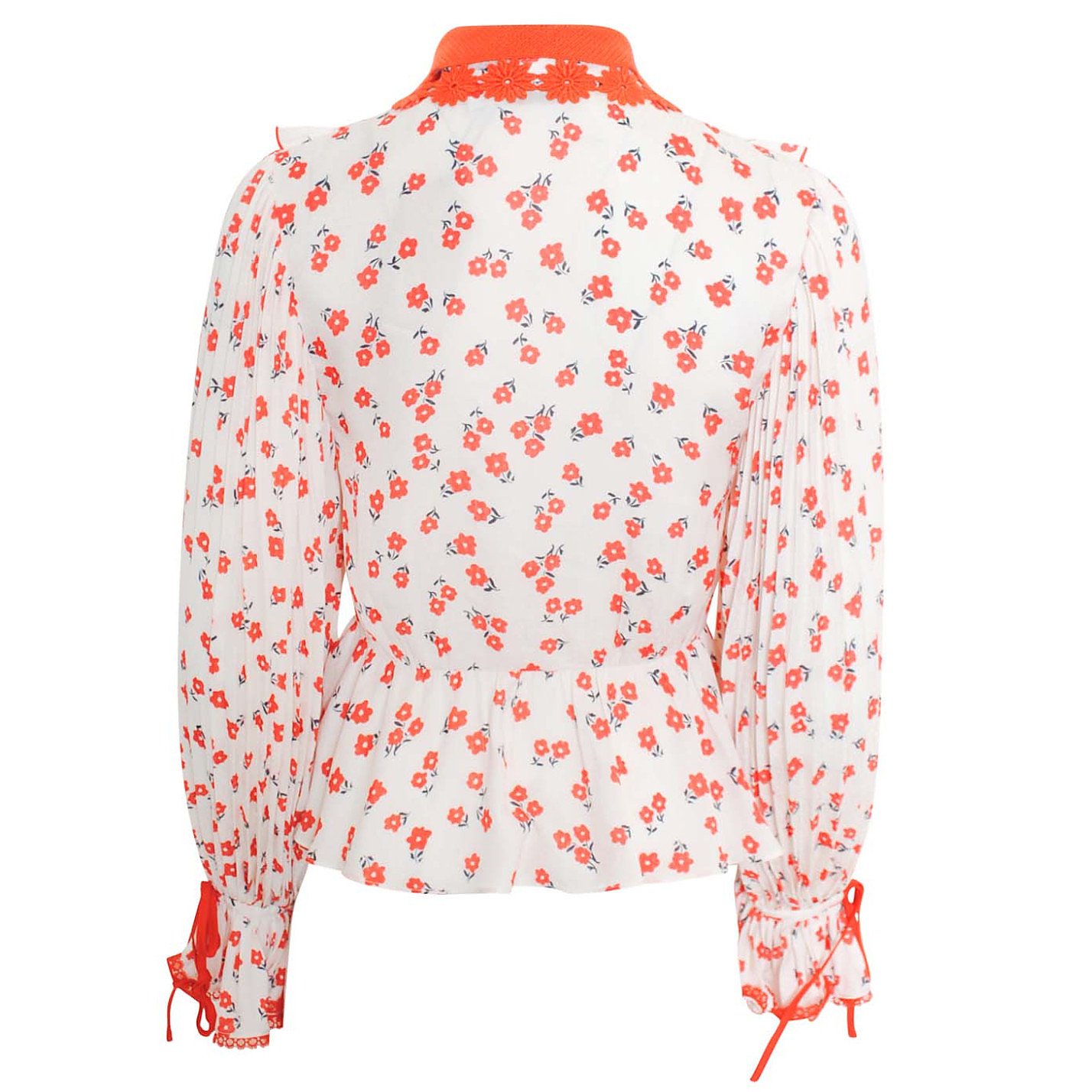 Self-Portrait Embroidered-Collar Floral Blouse