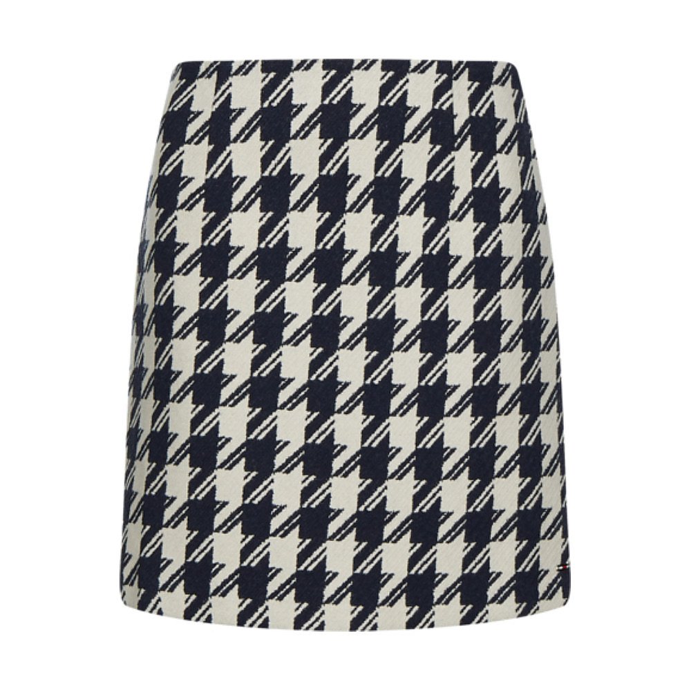 Tommy Hilfiger Recycled Wool Jacquard Houndstooth Mini Skirt