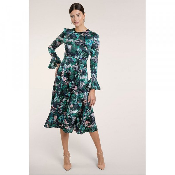 Beulah Yahvi Painterly Forest Rose Dress