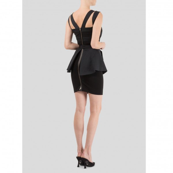 Victoria Beckham Sleeveless Fitted Dress with Peplum Skirt