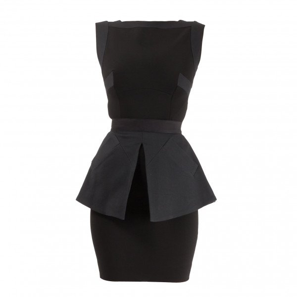 Victoria Beckham Sleeveless Fitted Dress with Peplum Skirt