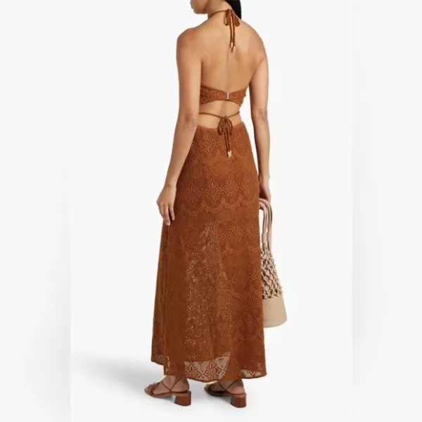 Jonathan Simkhai Jonathan Simkhai cutout brown crochet knit dress