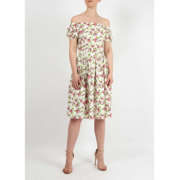 PRADA Off-The-Shoulder Floral Dress