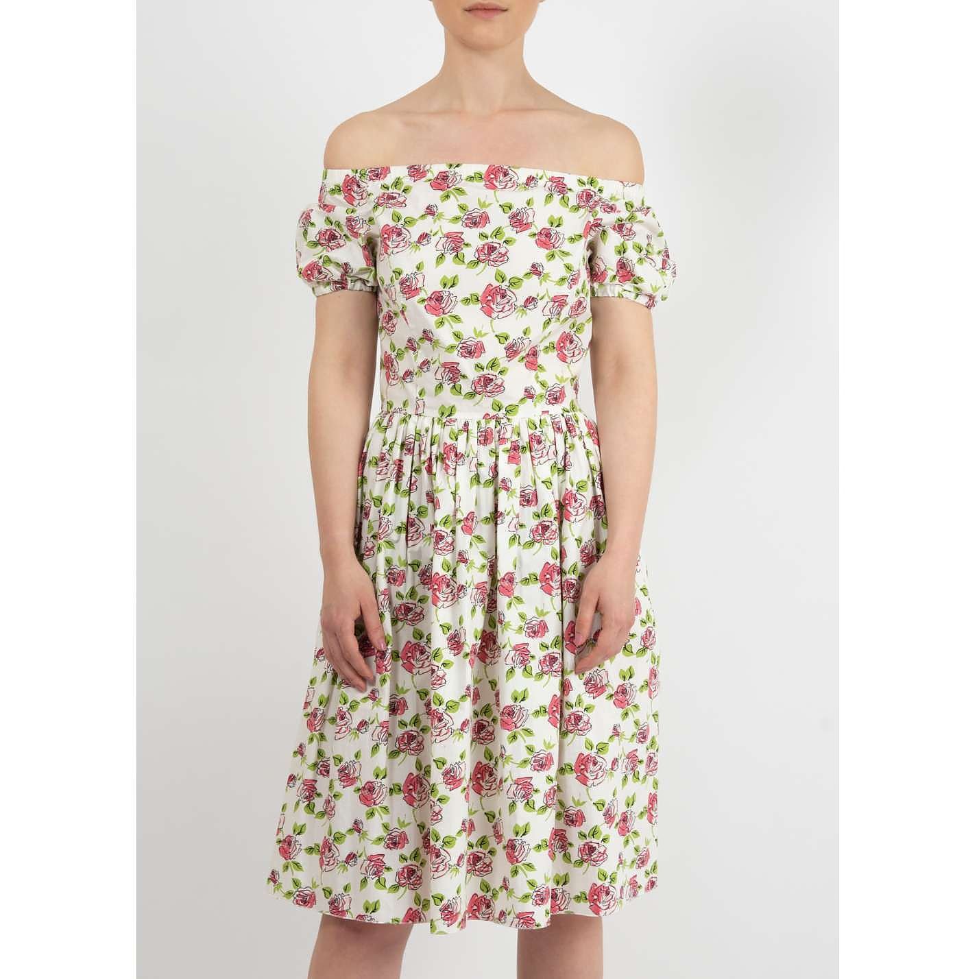PRADA Off-The-Shoulder Floral Dress
