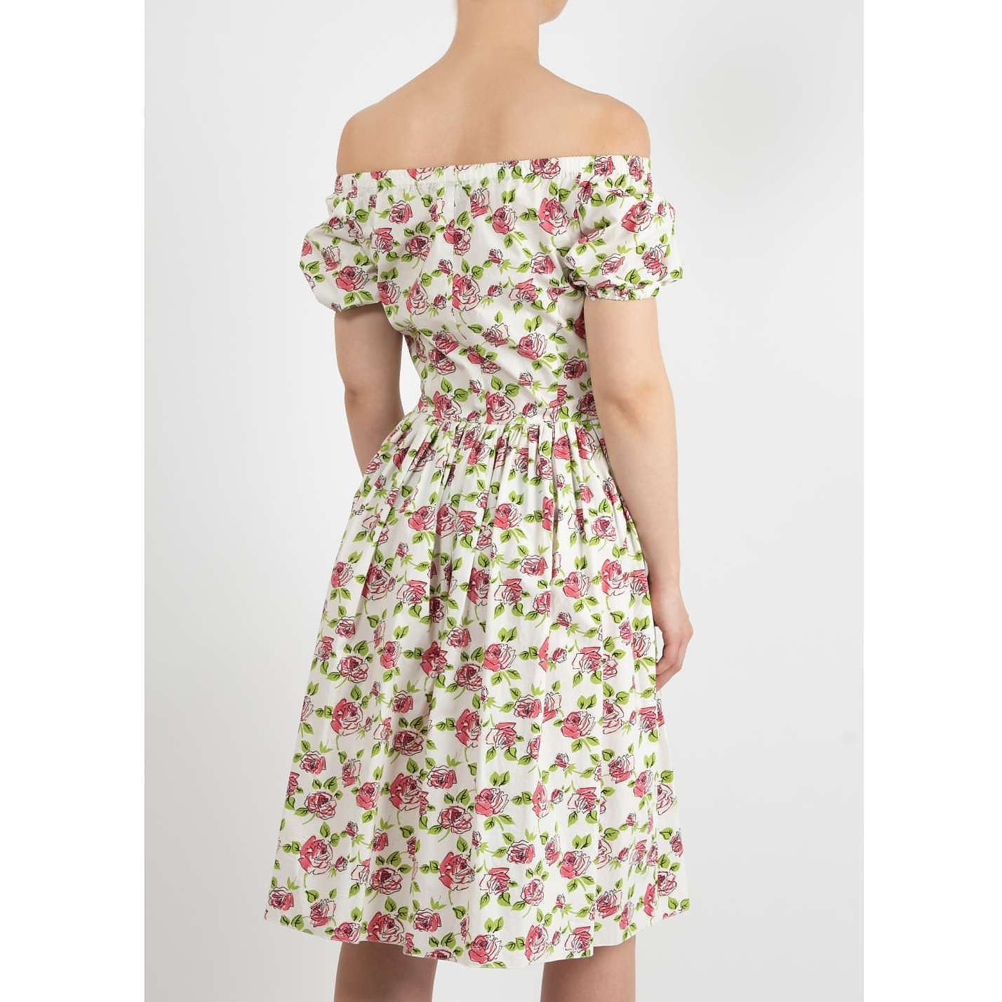 PRADA Off-The-Shoulder Floral Dress