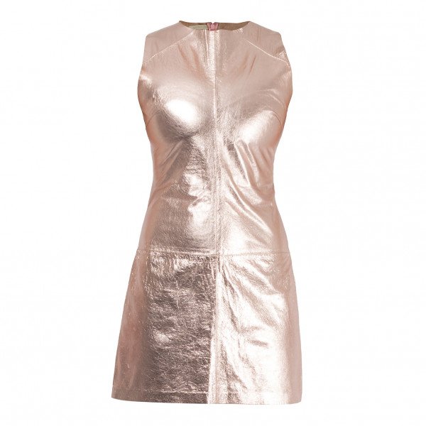 Zoe Jordan Metallic Leather Mini Dress