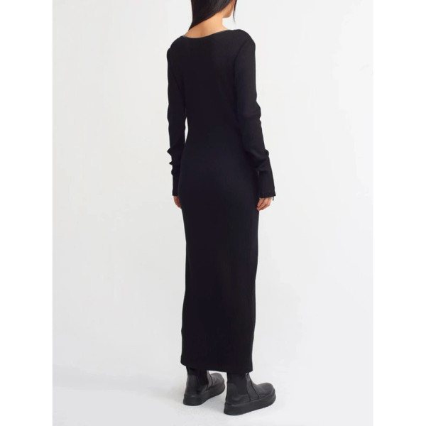 NU LONDON Deep V-Neck Knitted Dress
