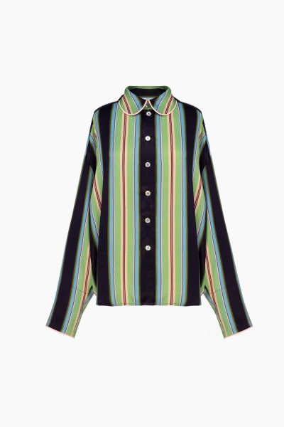 Sleeper Pastelle oversized Pajama set in Teale stripes