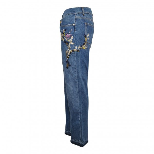 ESCADA Floral Embroidered Jeans