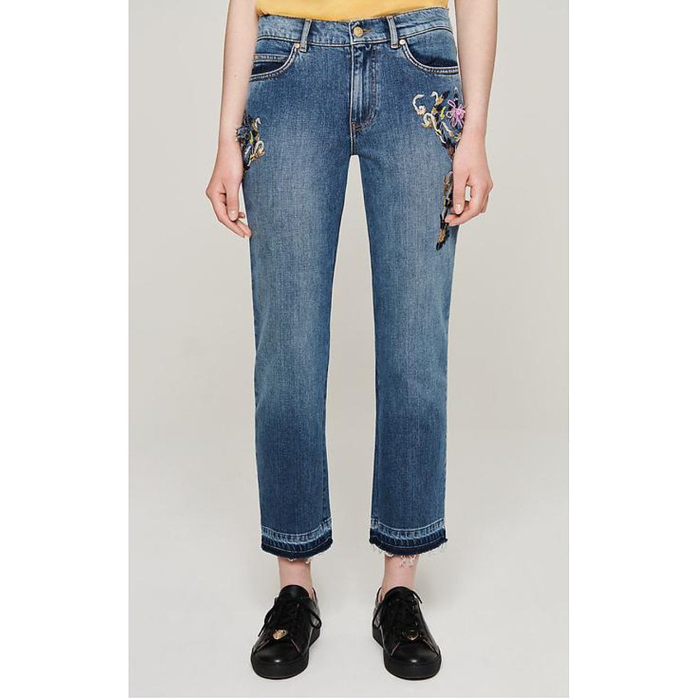 ESCADA Floral Embroidered Jeans