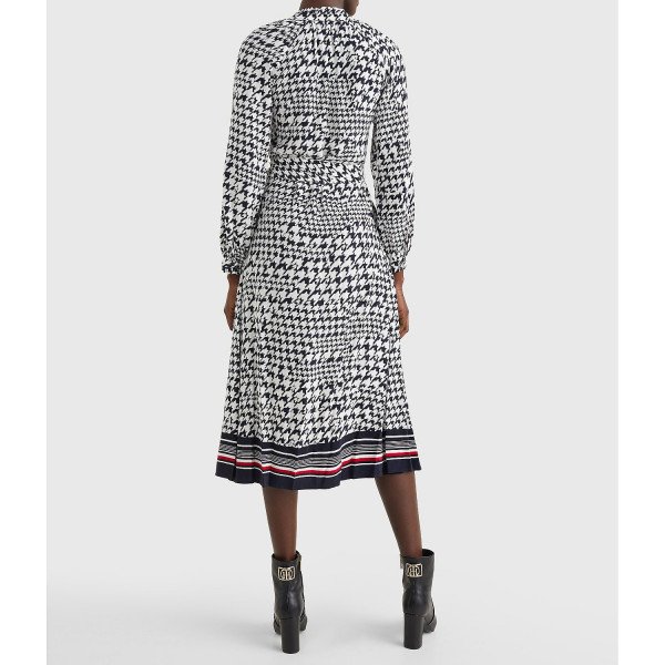 Tommy Hilfiger Houndstooth Relaxed Fit Midi Dress