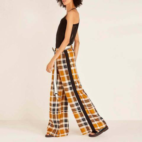 Amanda Wakeley Check Wide Leg Pant