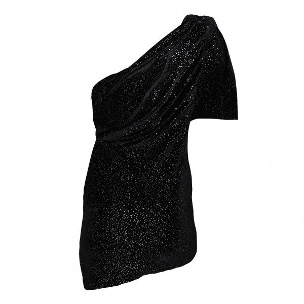 The Attico Velvet One-Shoulder Mini Dress