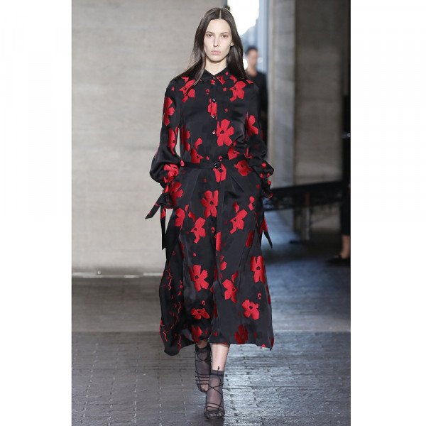 Roland Mouret Colada Belted Floral-Print Satin Dress