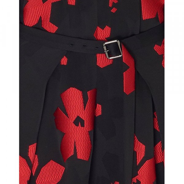 Roland Mouret Colada Belted Floral-Print Satin Dress