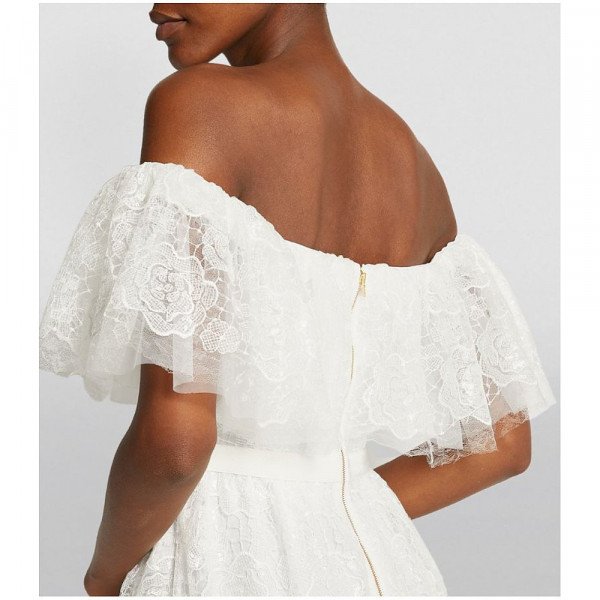 Self-Portrait Bridal Off-The-Shoulder Lace Maxi Dress