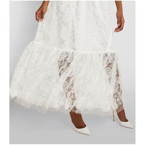 Self-Portrait Bridal Off-The-Shoulder Lace Maxi Dress