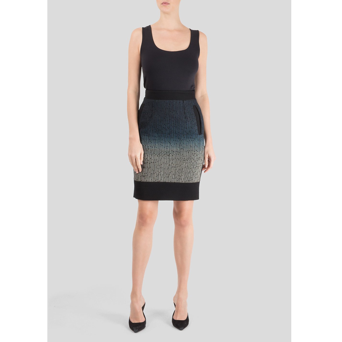 Jonathan Saunders Ombré Stripe Pencil Skirt