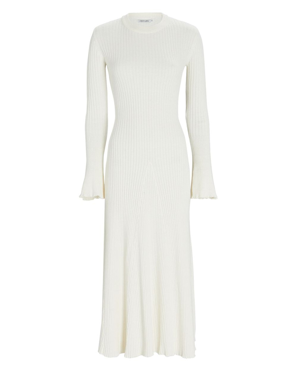 Anna Quan Anna Quan Cream Knit midi length dress with cutout back