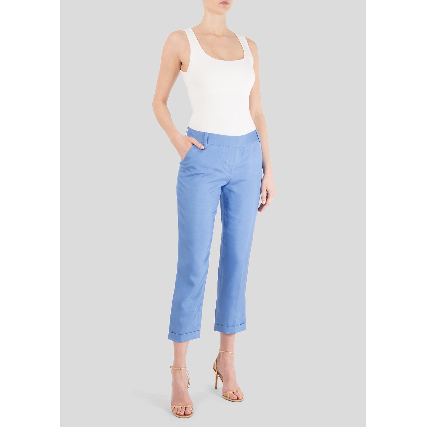 Diane von Furstenberg Cropped Silk Trousers