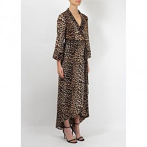 Ganni fairfax shop georgette leopard