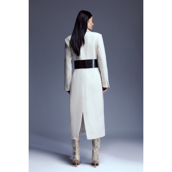 Karen Millen Tailored Wool Blend Belted Midi Coat