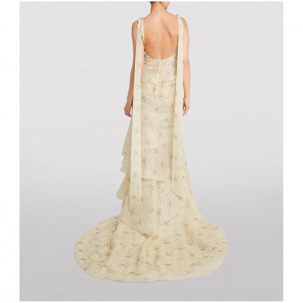 Brock Collection Silk Organza Shoulder-Tie Quarrie Gown