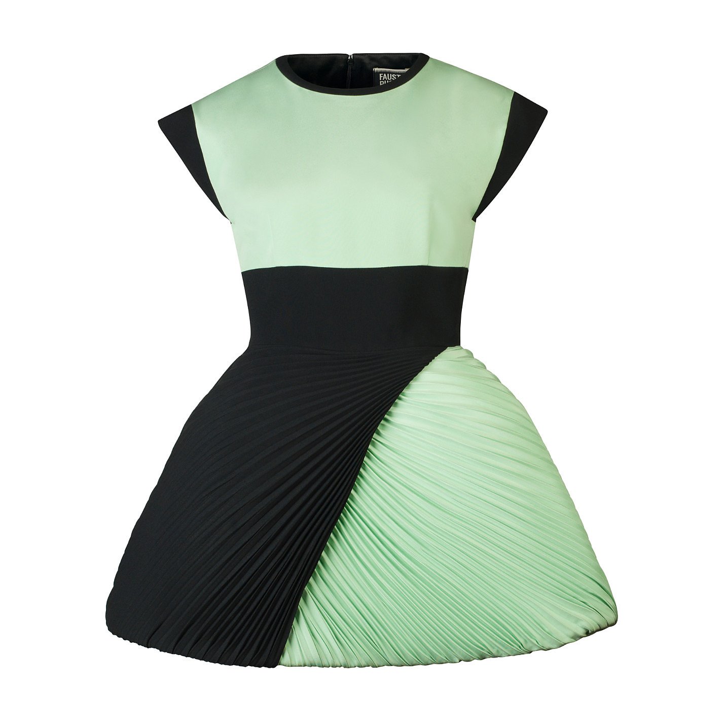 Fausto Puglisi Two Tone Cady Dress With Plisse Skirt