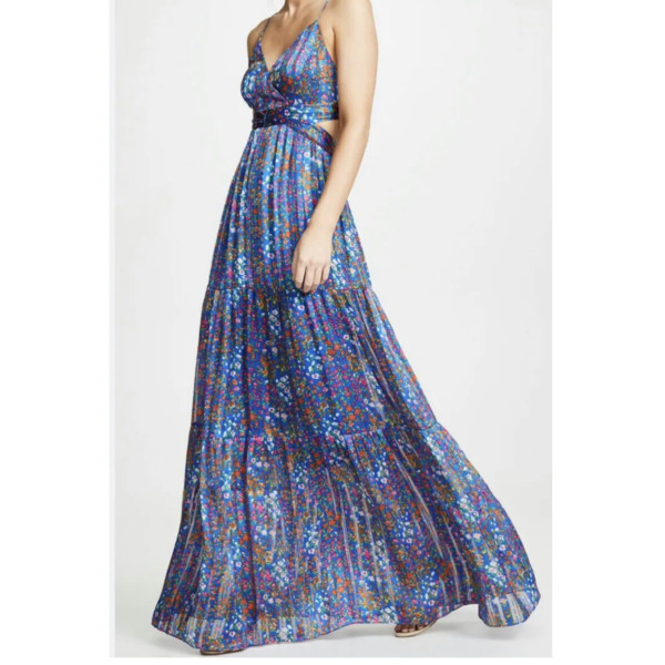 BA&SH Rosy Cut Out Floral Maxi Dress