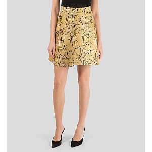 Marni pleated cotton miniskirt - Yellow
