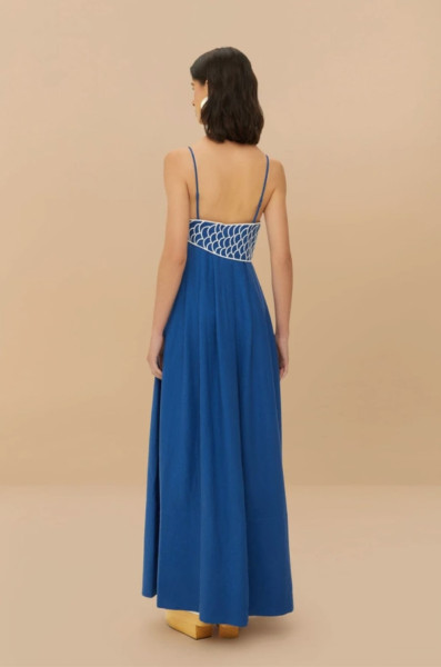 FARM Rio blue fish maxi dress