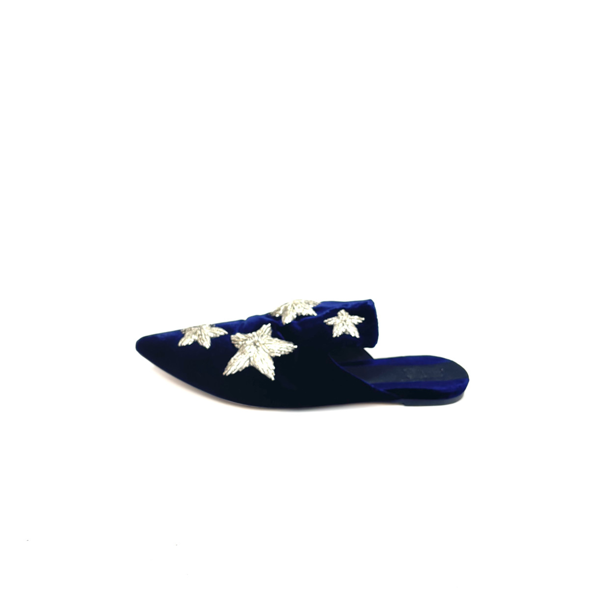 Sanayi Embellished Velvet Star Mules