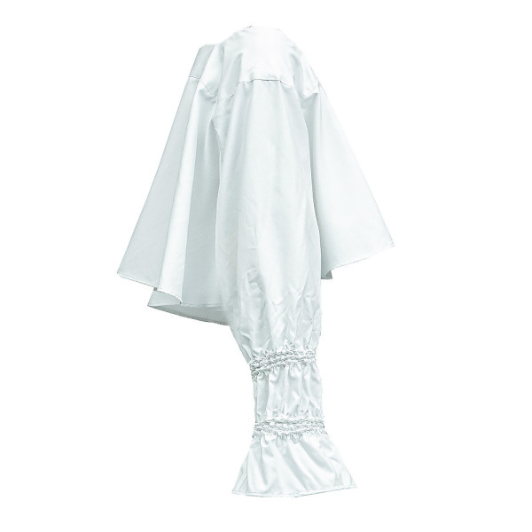 JU-NNA Grace - Shibori Cuff Wide Neck Blouse White