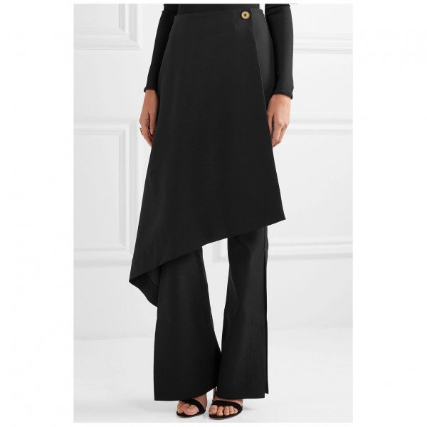 Solace London Sydney Layered Crepe Flared Trousers
