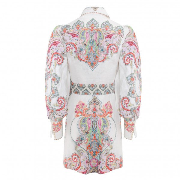 ZIMMERMANN Paisley Print Linen Shirt Dress