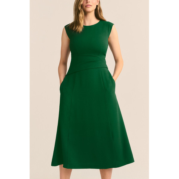 The Fold Clever Crepe Sabine Midi Dress