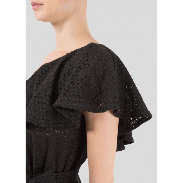 Lisa Marie Fernandez Arden Ruffled Shoulder Dress