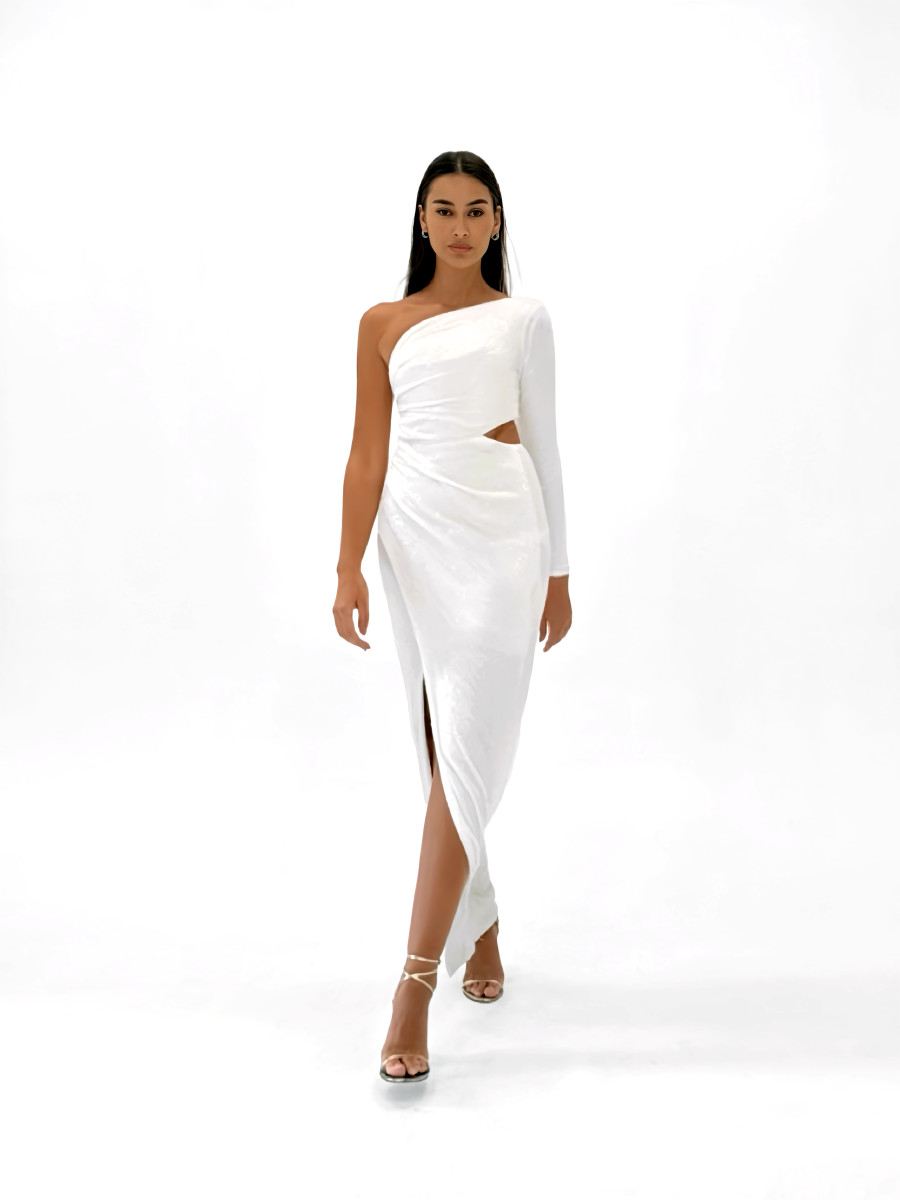 Sem Sem Draped Stretch<br>
Sequin Dress