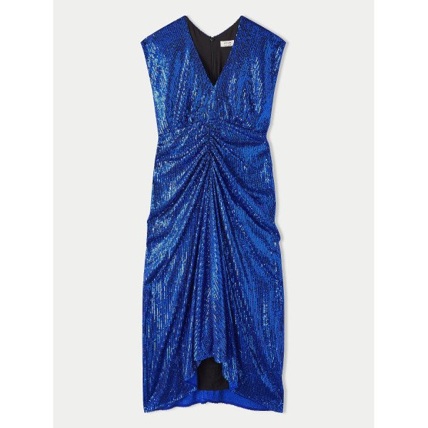 Jigsaw Sequin Ruched Midi Dress