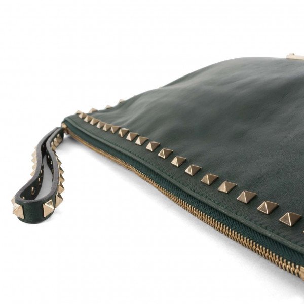 Valentino Silver Studded Clutch