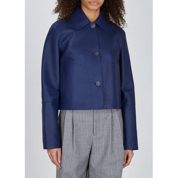 Rent Buy Loewe Cropped Leather Jacket | MY WARDROBE HQ